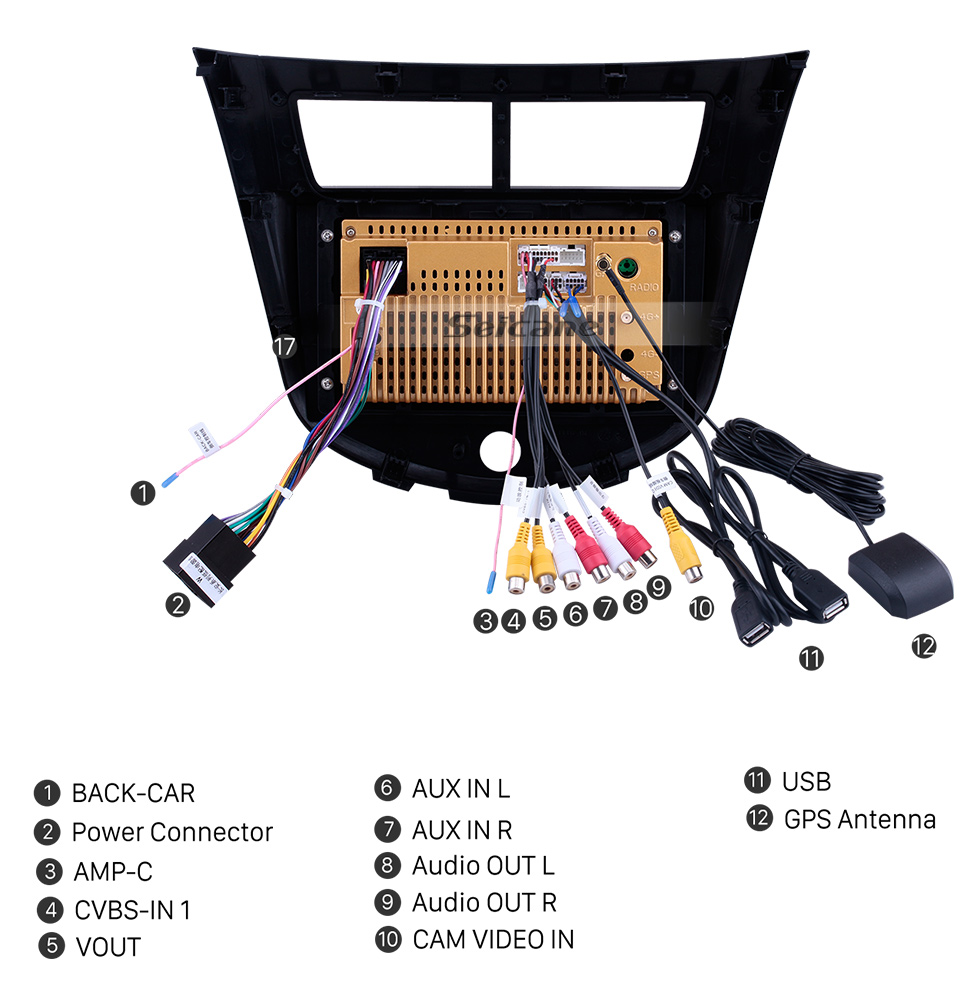 Seicane Android 10.0 HD Écran tactile 9 pouces pour IKCO DENA LHD 2011+ Radio Système de navigation GPS avec prise en charge Bluetooth Caméra arrière Carplay