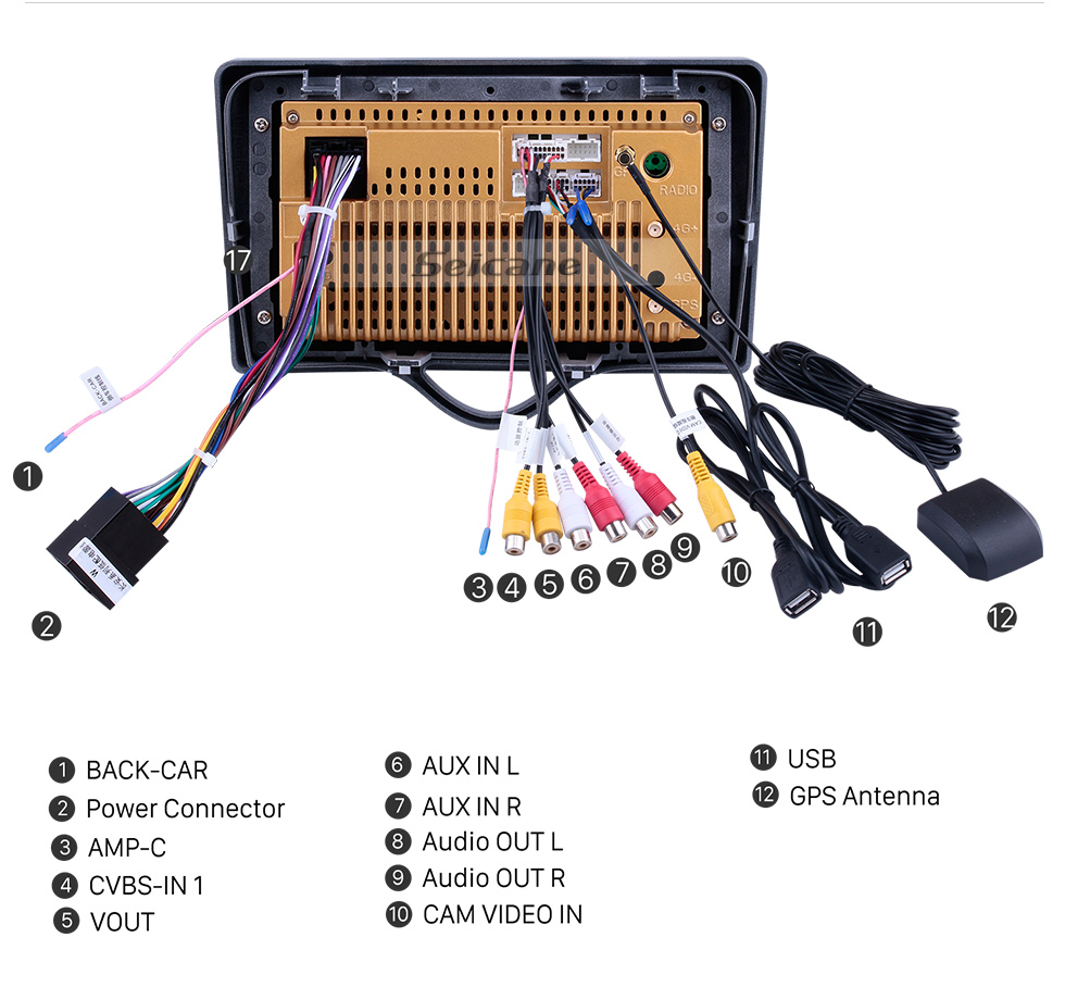 Seicane Para JAC Ruifeng 2011 Radio Android 10.0 HD Touchscreen Sistema de navegação GPS de 10,1 polegadas com WIFI Bluetooth compatível com Carplay DVR