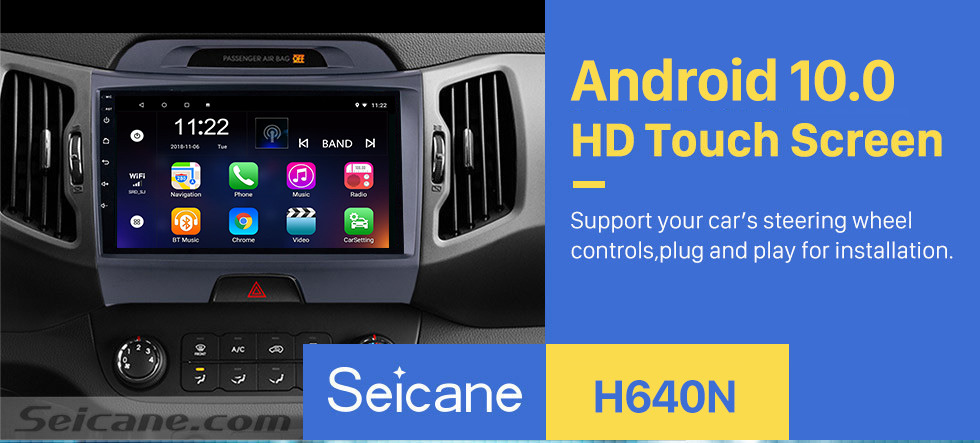 Seicane 9 inch HD 1024*600 Touchscreen Radio for 2010-2015 KIA Sportage Android 10.0 with GPS Navigation Audio system Bluetooth Music USB Aux WIFI 1080P TV Mirror Link DVR Seicane 9 inch HD 1024*600 Touchscreen Radio for 2010-2015 KIA Sportage Android 10.0 with GPS Navigation Audio system Bluetooth Music USB Aux WIFI 1080P TV Mirror Link DVR