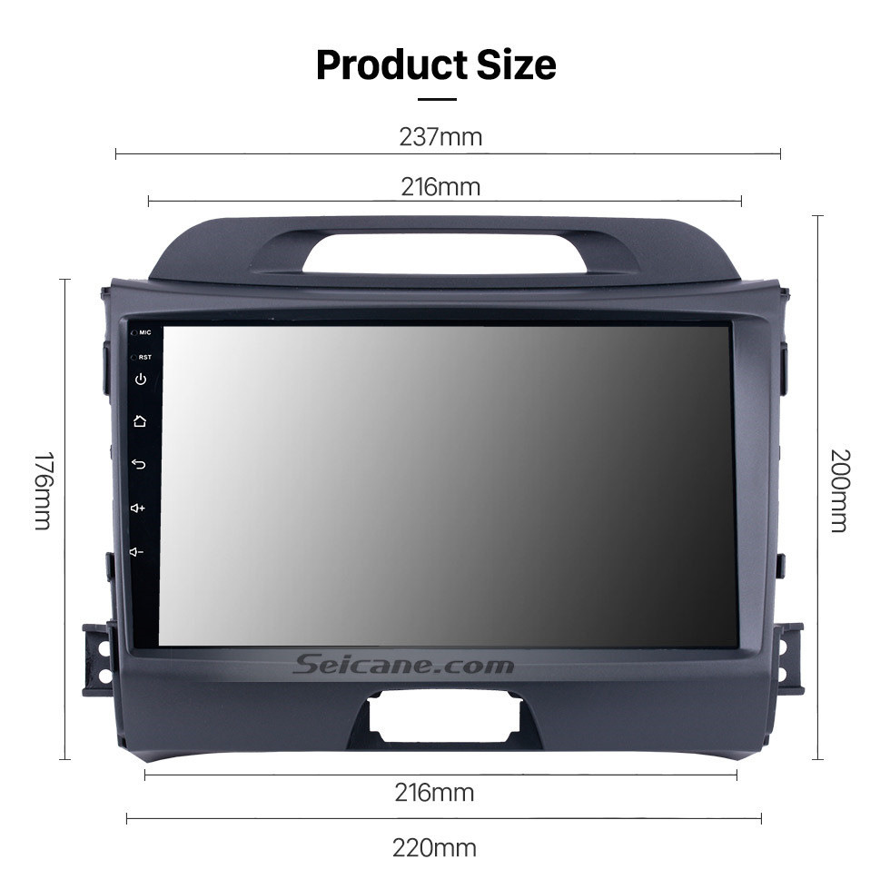 Seicane Radio de pantalla táctil HD 1024 * 600 de 9 pulgadas para 2010-2015 KIA Sportage Android 10.0 con sistema de audio de navegación GPS Bluetooth Música USB Aux WIFI 1080P TV Enlace espejo DVR