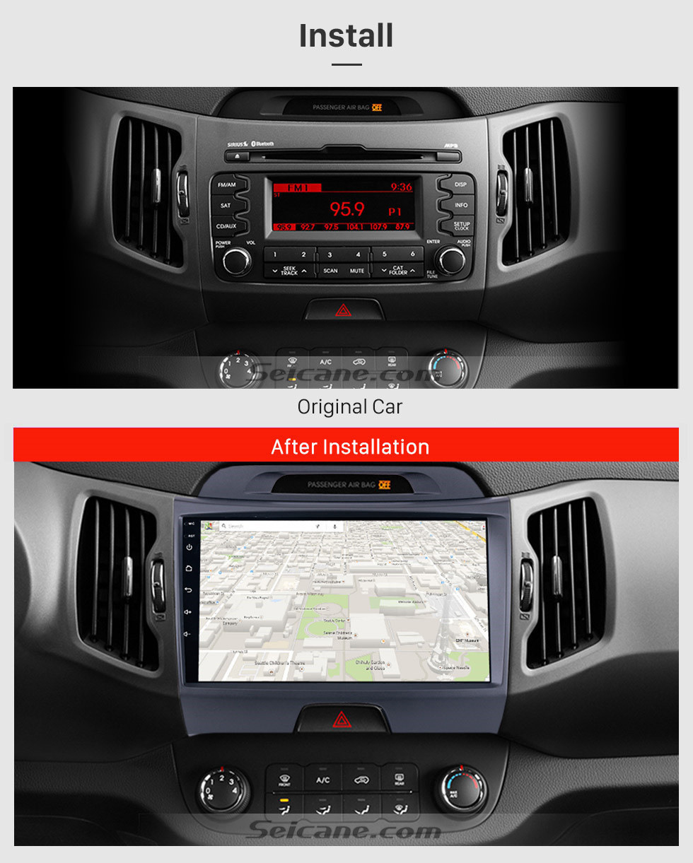 Seicane 9 pouces HD 1024 * 600 Radio à écran tactile pour 2010-2015 KIA Sportage Android 10.0 avec navigation GPS Système audio Bluetooth Musique USB Aux WIFI 1080P TV Mirror Link DVR Seicane 9 pouces HD 1024 * 600 Radio à écran tactile pour 2010-2015 KIA Sportage Android 10.0 avec navigation GPS Système audio Bluetooth Musique USB Aux WIFI 1080P TV Mirror Link DVR