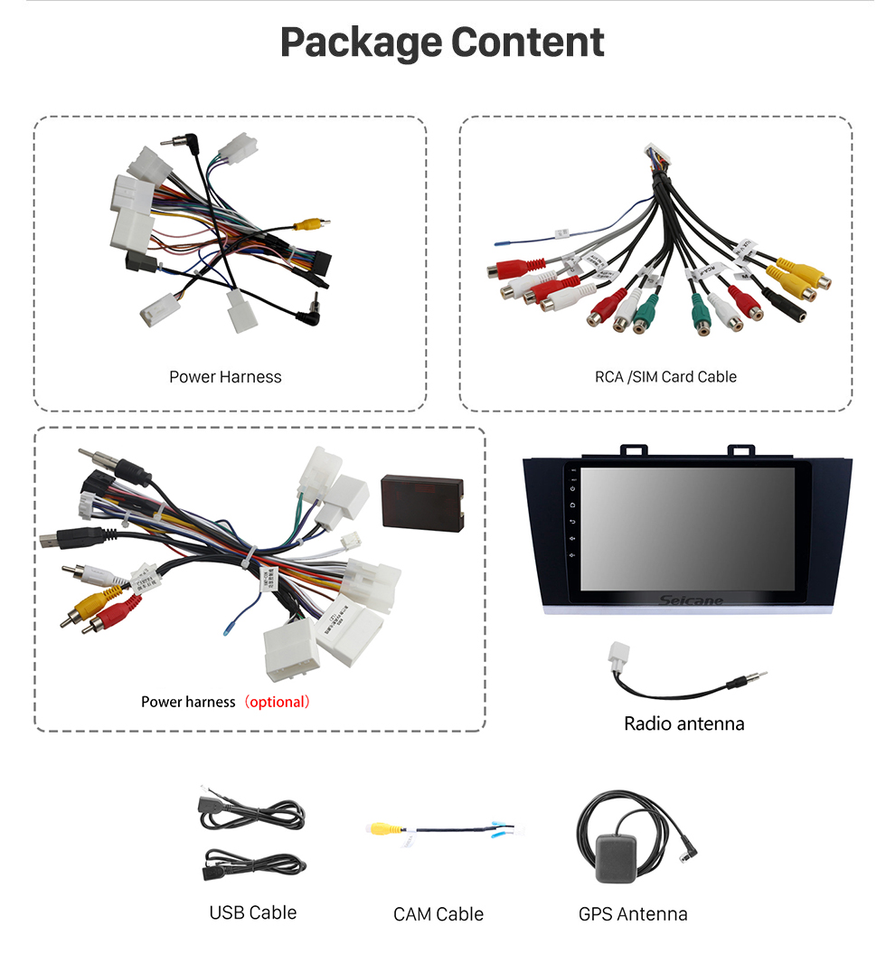 Seicane 9 pouces Android 10.0 Radio de navigation GPS pour 2015-2018 Subaru Legacy Avec HD écran tactile Bluetooth support Carplay caméra arrière