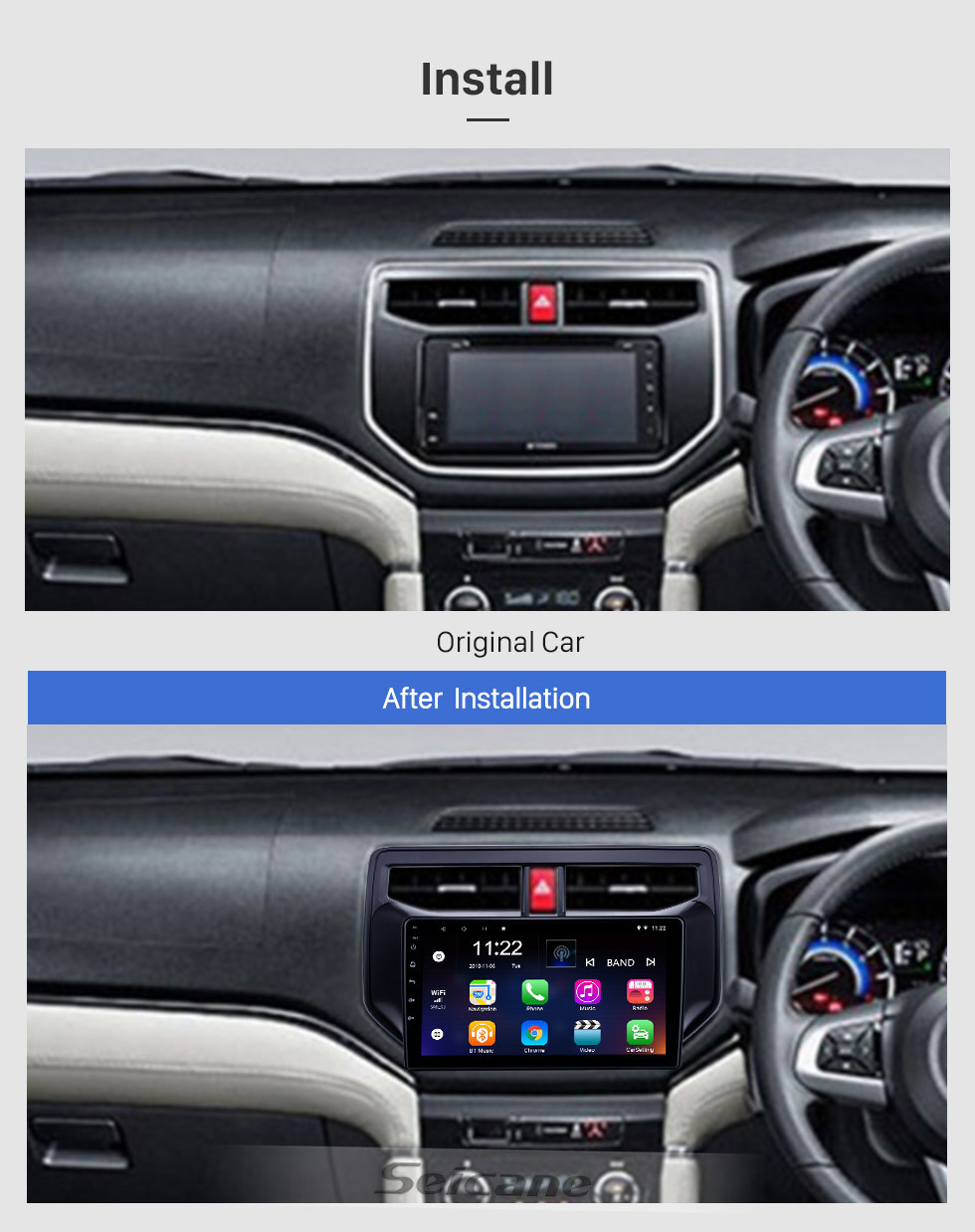 Seicane Android 10.0 9-дюймовый HD сенсорный экран GPS-навигация Радио для 2010-2019 Toyota Rush с поддержкой Bluetooth WIFI Carplay DVR OBD2