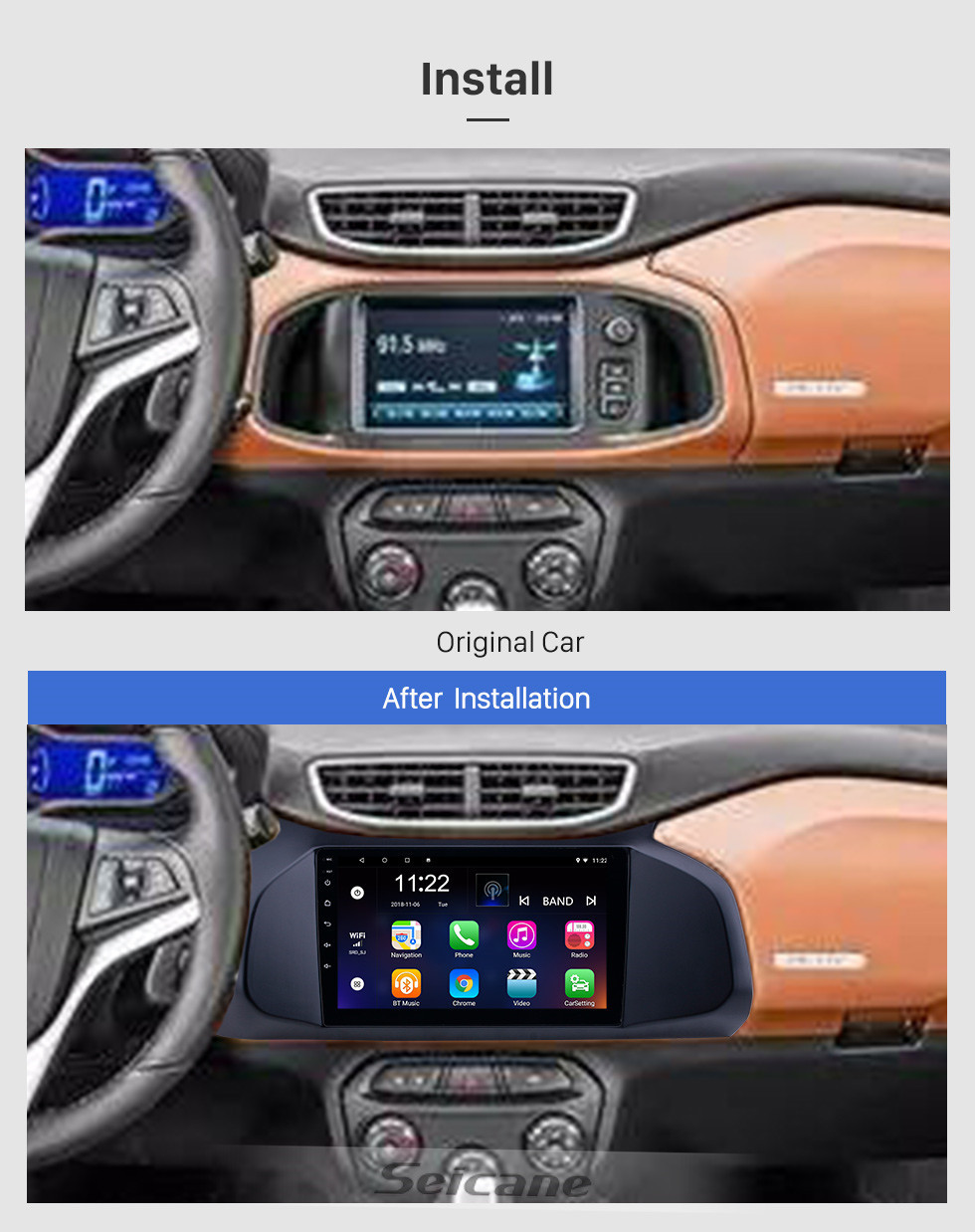 Seicane 2012-2019 Chevy Chevrolet Onix Android 10.0 HD Pantalla táctil 9 pulgadas AUX Bluetooth WIFI USB GPS Navegación Radio soporte SWC Carplay