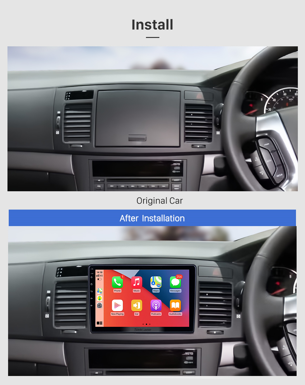 Seicane 10.1 inch Android 13.0 GPS Navigation Radio for 2005-2010 Chevy Chevrolet Pontiac Saturn With HD Touchscreen Bluetooth support Carplay