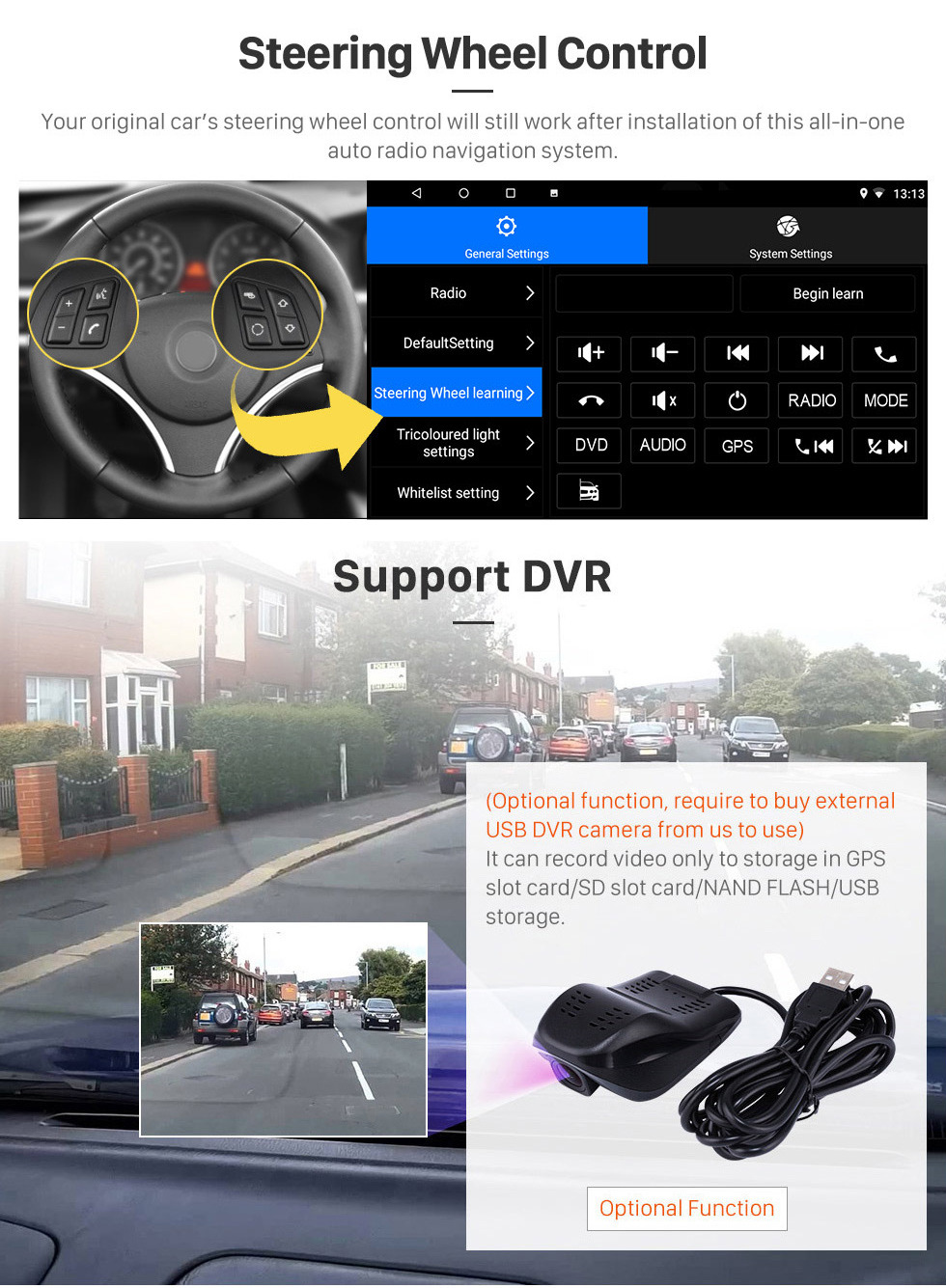 Seicane Rádio de navegação GPS Android 13.0 de 10,1 polegadas para 2005-2010 Chevy Chevrolet Pontiac Saturn com tela sensível ao toque HD com suporte para Bluetooth Carplay