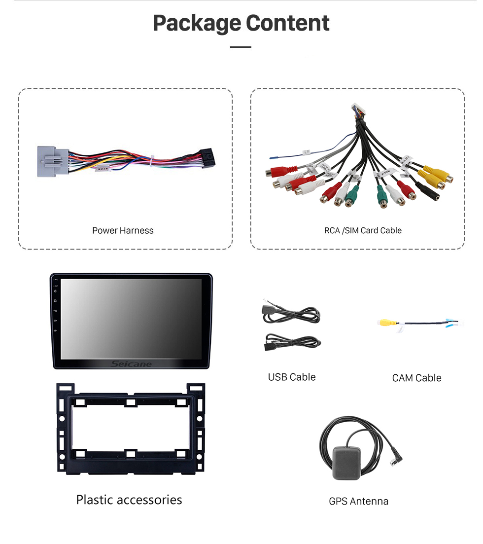 Seicane Radio de navegación GPS Android 8.1 de 10.1 pulgadas para 2005-2010 Chevy Chevrolet / Pontiac / Saturn con pantalla táctil HD Soporte Bluetooth Carplay