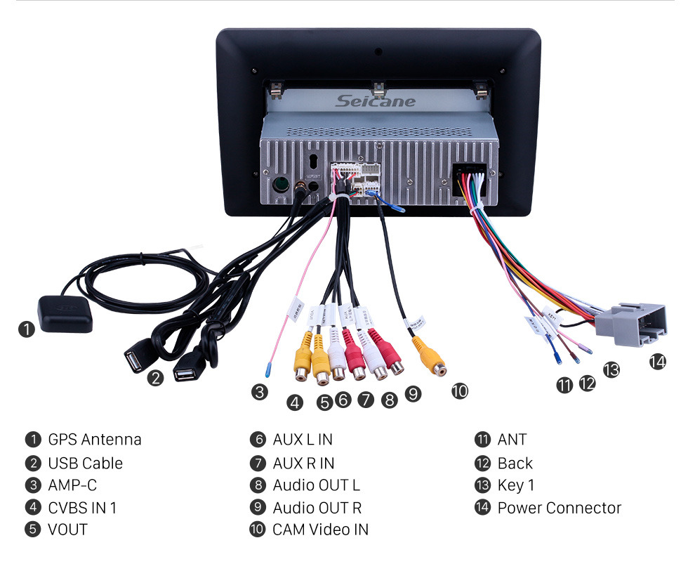 Seicane Rádio de navegação GPS Android 13.0 de 10,1 polegadas para 2005-2010 Chevy Chevrolet Pontiac Saturn com tela sensível ao toque HD com suporte para Bluetooth Carplay