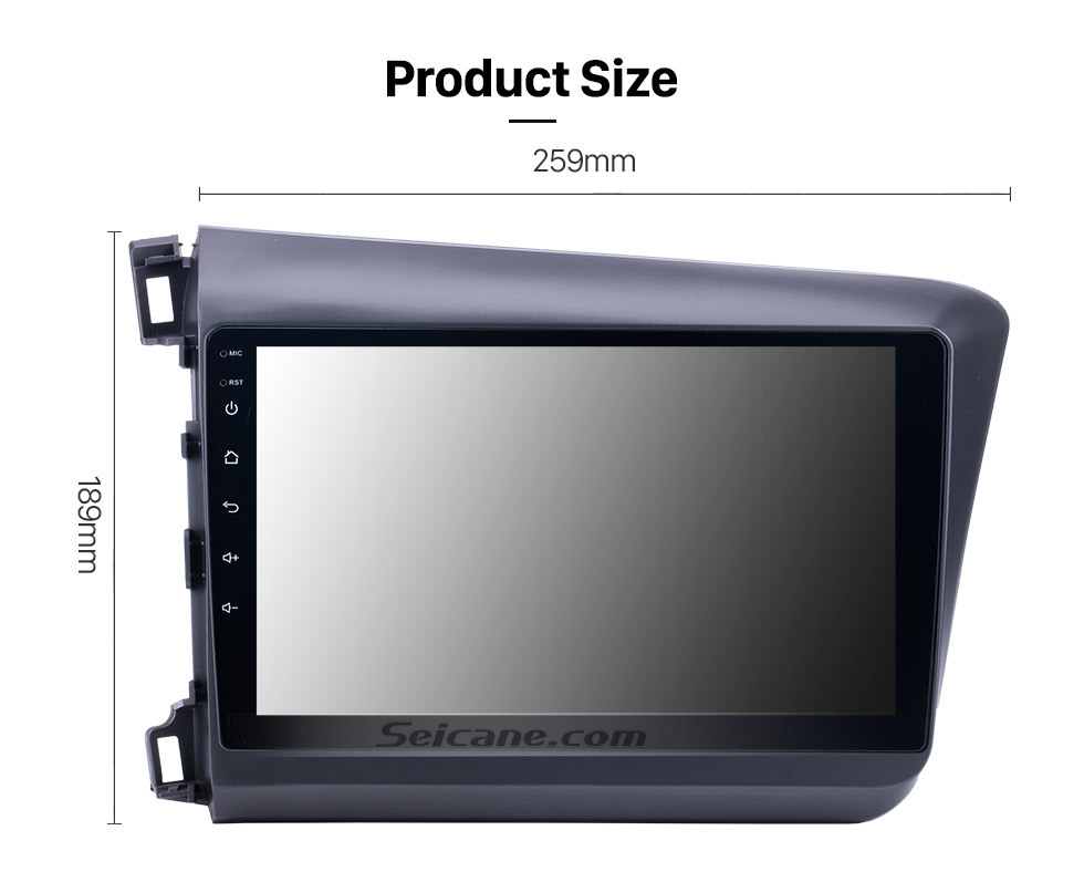 Seicane 9 inch Android 10.0 HD Touchscreen Car Radio for 2012 Honda Civic LHD with Bluetooth Music  WiFi Mirror Link OBD2