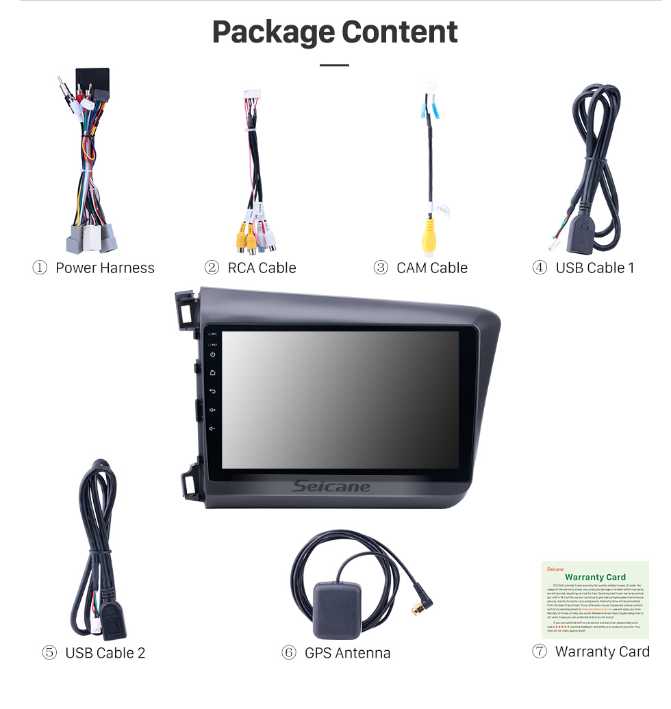 Seicane 9 inch Android 10.0 HD Touchscreen Car Radio for 2012 Honda Civic LHD with Bluetooth Music WiFi Mirror Link OBD2 Seicane 9 inch Android 10.0 HD Touchscreen Car Radio for 2012 Honda Civic LHD with Bluetooth Music WiFi Mirror Link OBD2