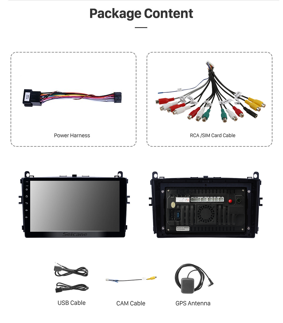 Seicane Android 10.0 Radio de navegación GPS con pantalla táctil HD de 9 pulgadas para 2016-2017 Baic E Series E130 E150 / EV Series EV160 EV200 / Senova D20 con soporte Bluetooth Carplay Cámara de respaldo