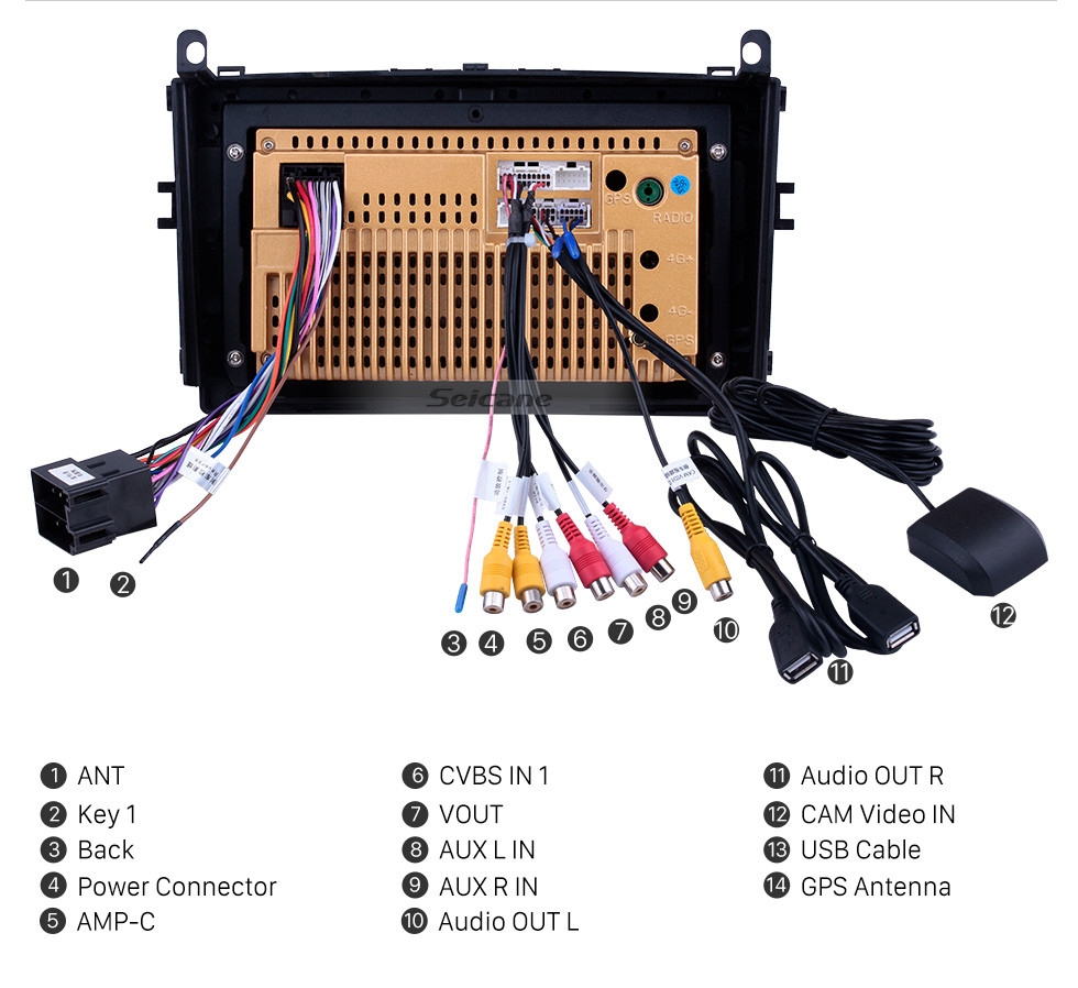 Seicane Android 10.0 Radio de navegación GPS con pantalla táctil HD de 9 pulgadas para 2016-2017 Baic E Series E130 E150 / EV Series EV160 EV200 / Senova D20 con soporte Bluetooth Carplay Cámara de respaldo