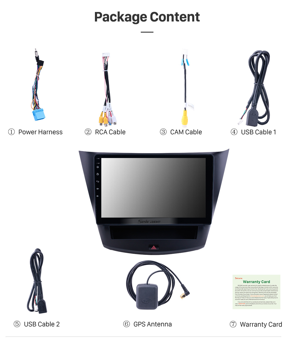 Seicane Para SSANG YONG REXTON 2002 Radio Android 10.0 HD Touchscreen Sistema de navegação GPS de 10,1 polegadas com WIFI Bluetooth compatível com Carplay DVR