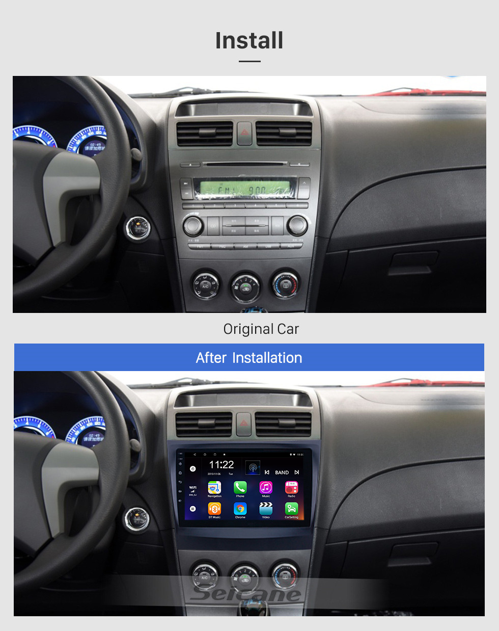 Seicane Android 10.0 9 pouces HD radio à navigation tactile GPS Navigation pour BYD L3 2014-2015 avec Bluetooth WIFI soutenir Carplay DVR OBD2