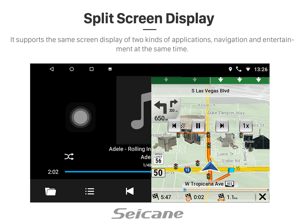 Seicane 9 Zoll Andriod 10.0 HD Touchscreen Hyundai Santa Fe 3 Generationen GPS-Navigationssystem mit Bluetooth-Unterstützung Carplay