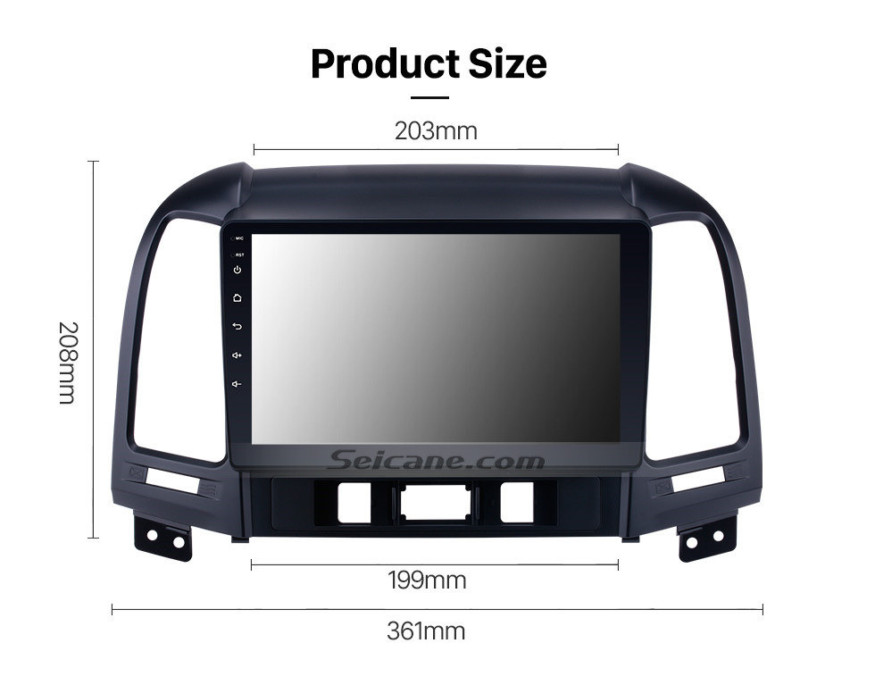 Seicane 9 inch Andriod 10.0 HD Touchscreen for 2005-2012 Hyundai Santafe 3 Generations GPS Navigation System with Bluetooth support Carplay