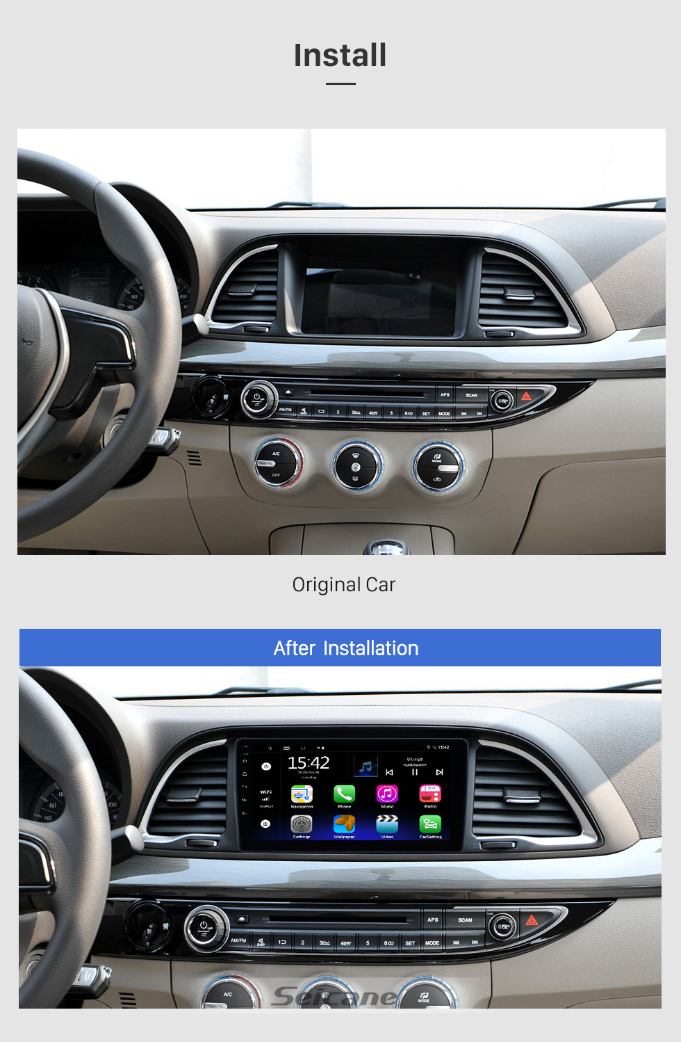 Seicane Android 10.0 HD Touchscreen de 9 polegadas para 2017 Zhonghua V3 Sistema de navegação GPS por rádio com suporte para Bluetooth Câmera traseira Carplay