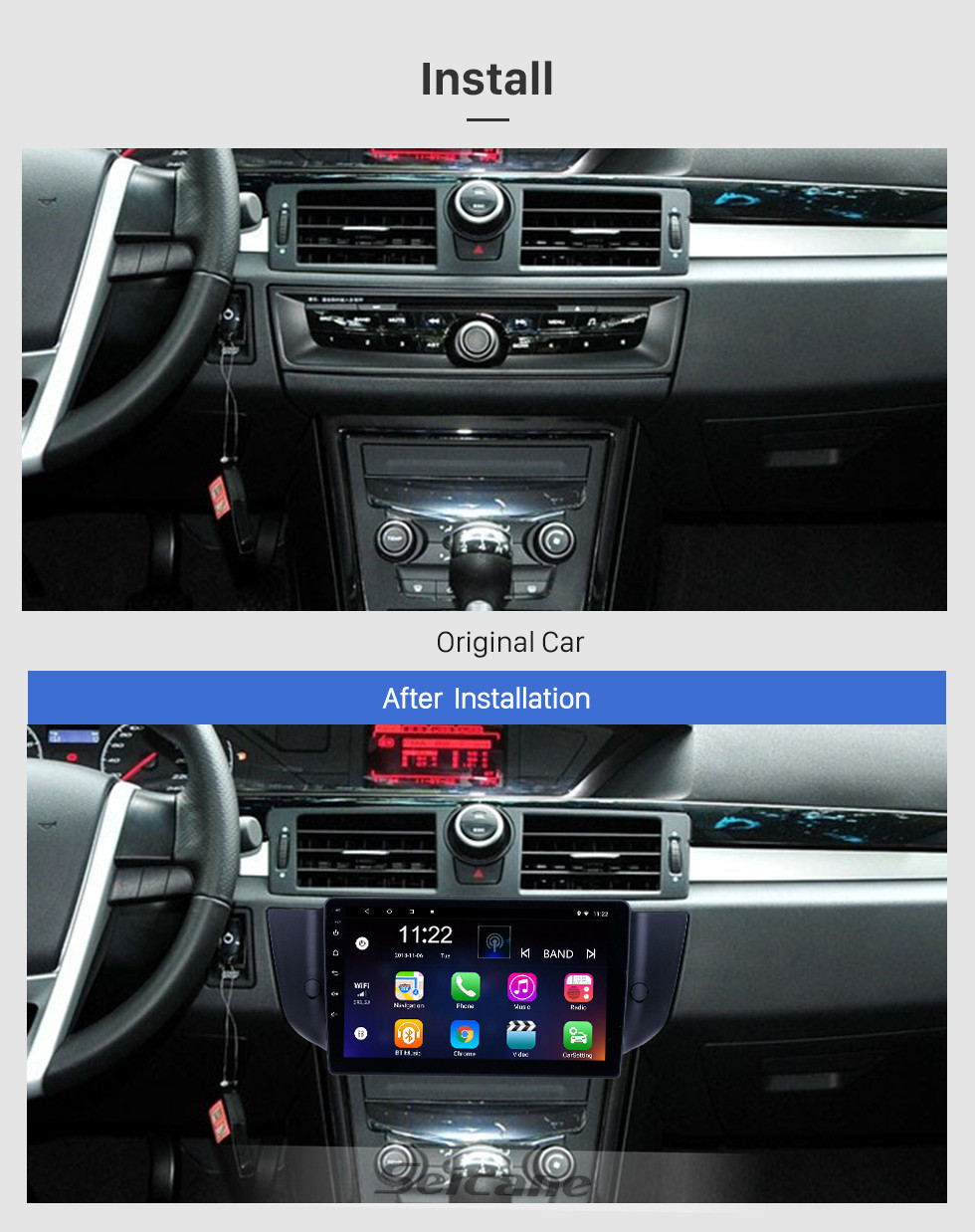 Seicane 9 Zoll Android 10.0 GPS Navigationsradio für 2010-2015 MG6 / 2008-2014 Roewe 500 Mit HD Touchscreen Bluetooth Unterstützung Carplay Rückfahrkamera