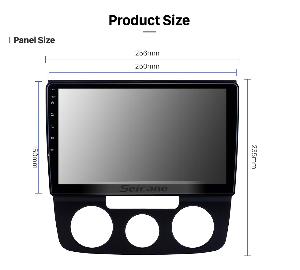 Seicane 10,1 pouces Android 10.0 Radio de navigation GPS pour 2006-2010 VW Volkswagen Bora Manuel A / C avec support tactile HD Prise en charge Bluetooth Carplay Caméra arrière