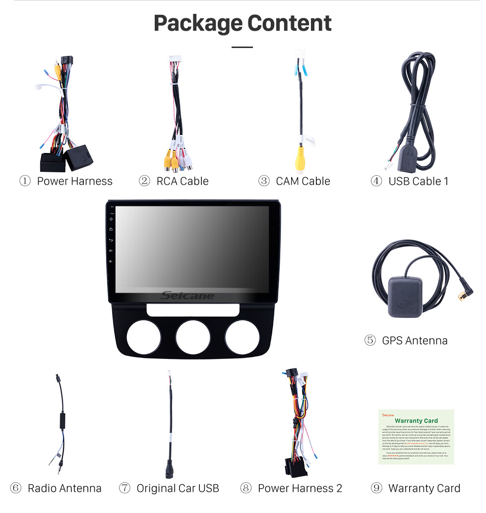Seicane HD Touchscreen 10,1 Zoll Android 10.0 GPS-Navigationsradio für 2006-2010 VW Volkswagen Sagitar Handbuch A / C mit Bluetooth-Unterstützung Carplay TPMS