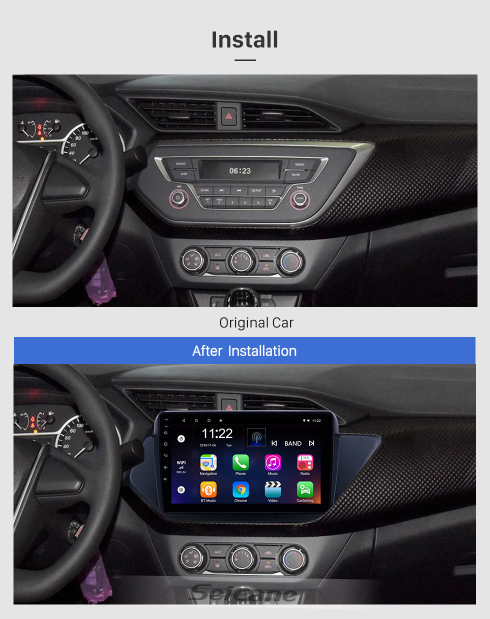 Seicane HD Touchscreen 9 pulgadas Android 10.0 Radio de navegación GPS para 2015-2018 Nissan Bluebird con soporte Bluetooth Carplay DAB + DVR