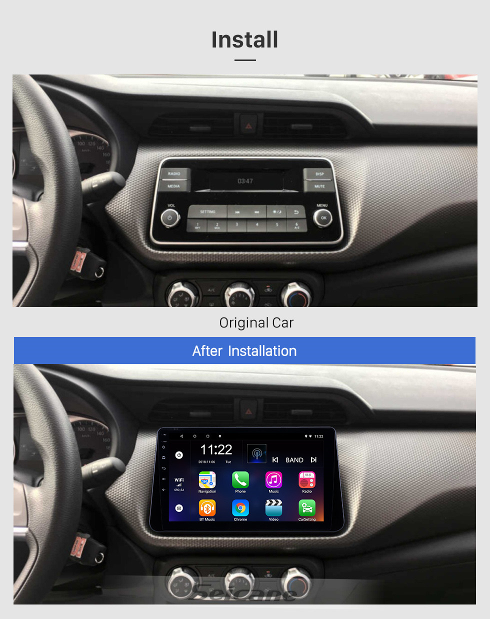 Seicane 10,1 Zoll Android 10.0 GPS Navigationsradio für 2017-2019 Nissan Kicks mit HD Touchscreen Bluetooth Unterstützung Carplay TPMS