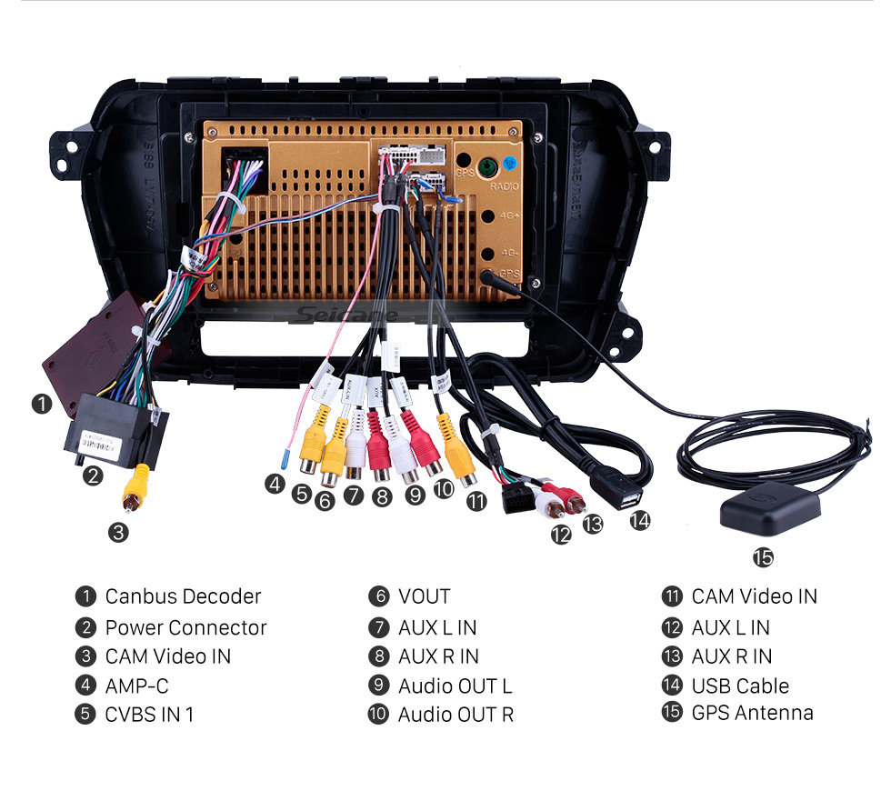 Seicane Android 10.0 Radio de navegación GPS con pantalla táctil HD de 9 pulgadas para 2011-2015 Great Wall Wingle 5 con soporte Bluetooth Carplay DVR OBD2