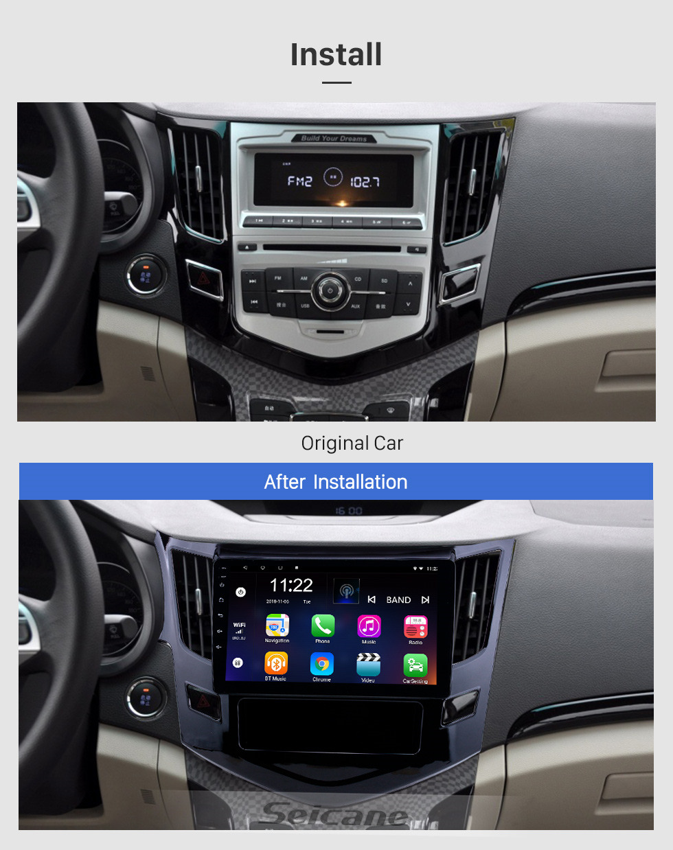 Seicane HD Сенсорный экран 9-дюймовый Android 10.0 GPS-навигация Радио для 2012-2016 BYD Surui F5 с Bluetooth AUX WIFI поддержка Carplay TPMS DAB+ Seicane HD Сенсорный экран 9-дюймовый Android 10.0 GPS-навигация Радио для 2012-2016 BYD Surui F5 с Bluetooth AUX WIFI поддержка Carplay TPMS DAB+