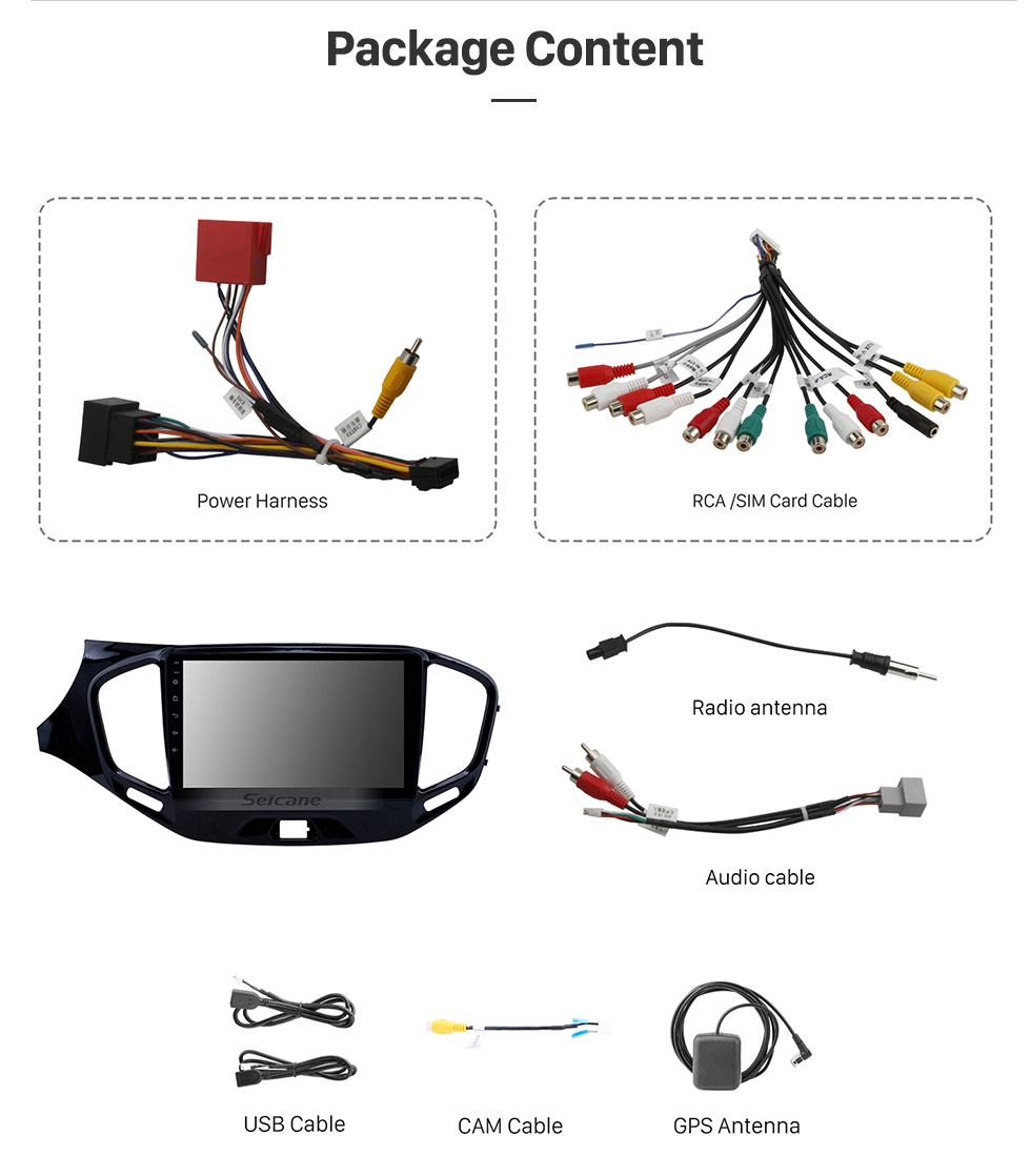 Seicane 2015-2019 Lada Vesta Cross Sport Android 10.0 HD-Touchscreen 9-Zoll-GPS-Navigationsradio mit Bluetooth-Unterstützung Carplay SWC