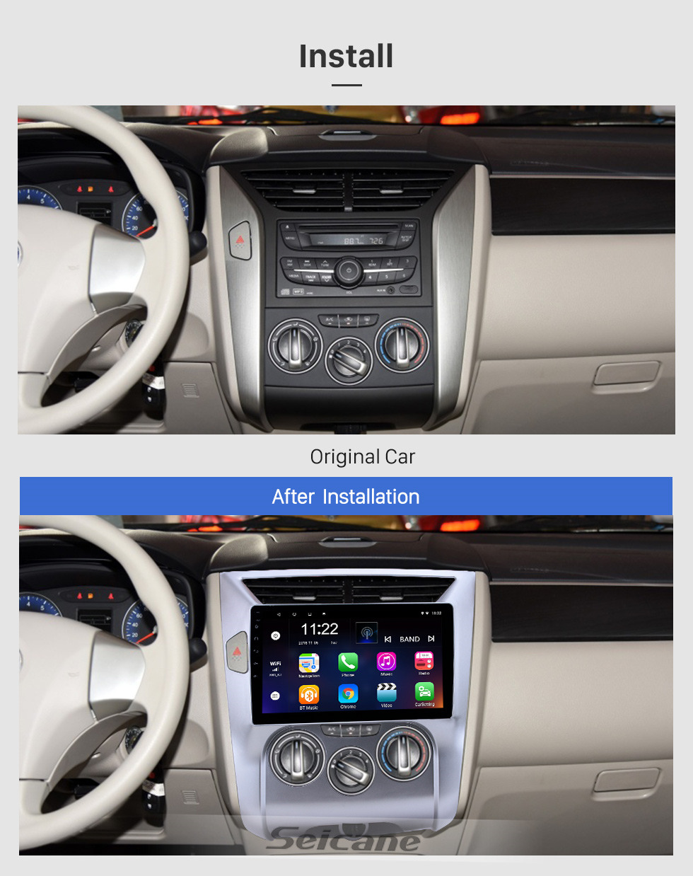Seicane 10,1 pouces GPS Navigation Radio 10.0 pour 2012-2016 Venucia D50 / R50 avec écran tactile Bluetooth prend en charge la caméra de recul Carplay