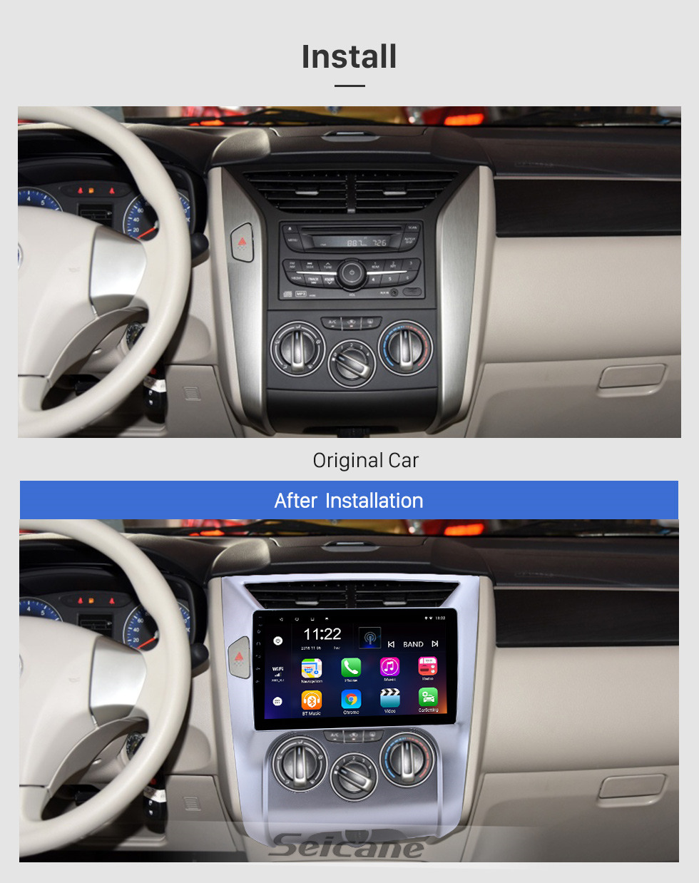 Seicane Radio de navegación GPS de 10.1 pulgadas Android 10.0 para 2012-2016 Venucia D50 / R50 con pantalla táctil HD Soporte Bluetooth Carplay Cámara de respaldo