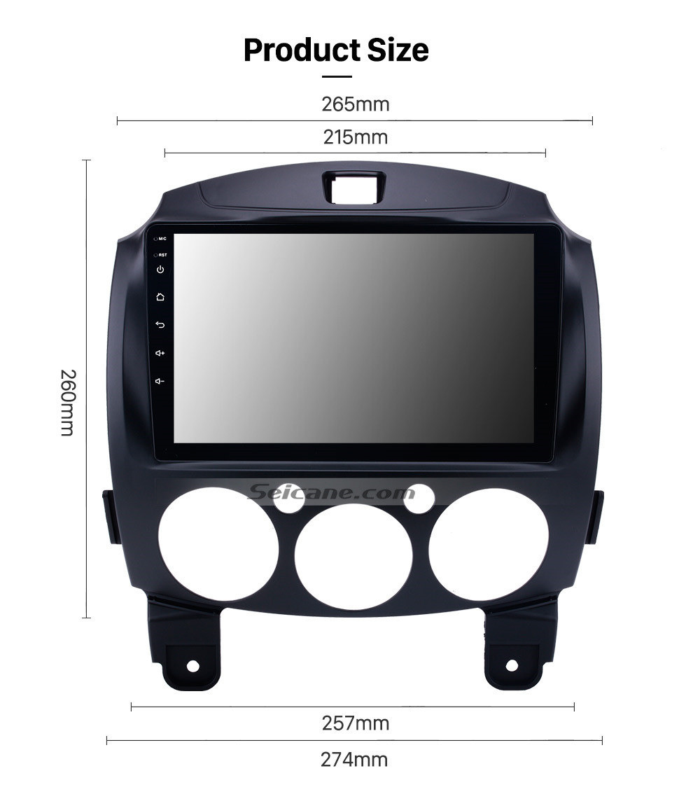 Seicane Сенсорный HD-экран 9-дюймовый Android 10.0 GPS-навигатор для MAZDA 2 / Jinxiang / DE / 2007-2014 гг. / Третье поколение с поддержкой Bluetooth USB Mirror Link