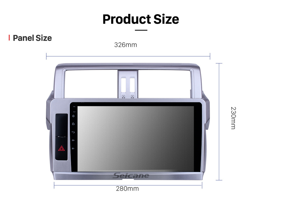 Seicane 10,1 Zoll GPS-Navigationsradio Android 12.0 für 2014 2015–2017 Toyota Prado mit HD-Touchscreen, Bluetooth-Unterstützung, Carplay-Rückfahrkamera