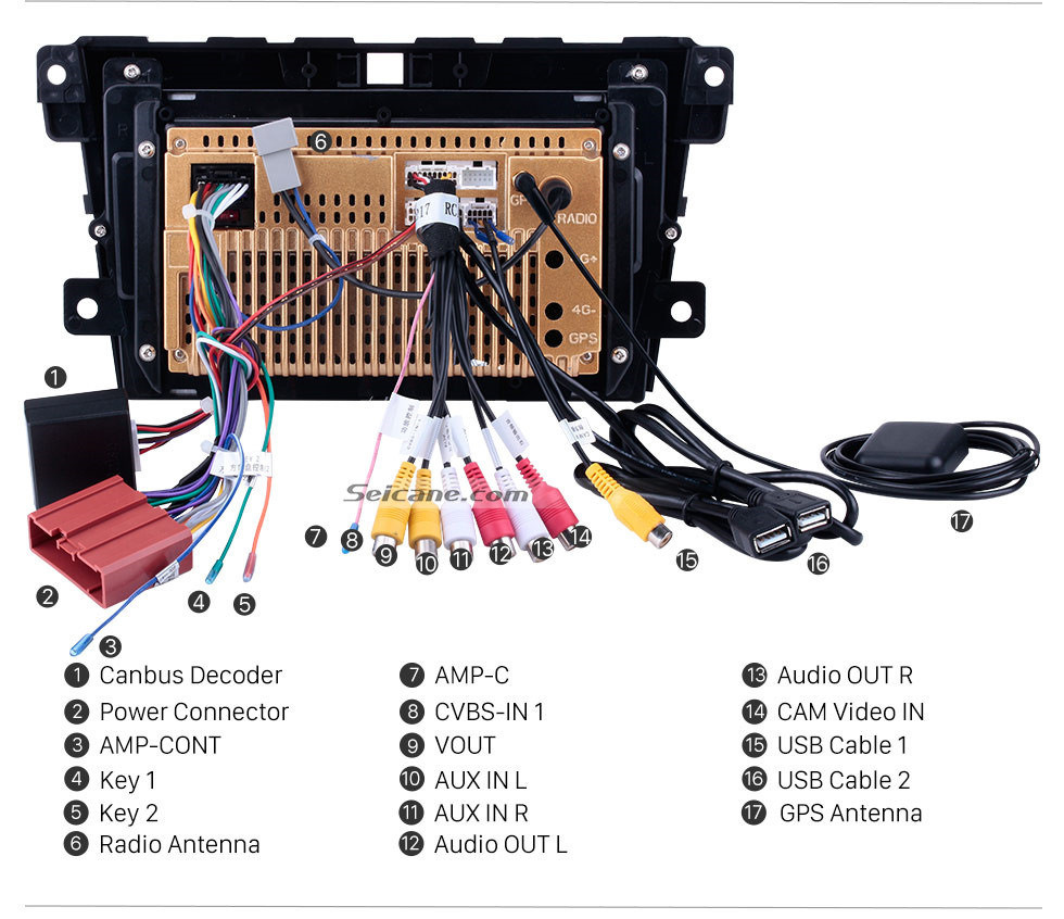 Seicane 9 pouces Android 10.0 2 Din Radio 2007-2014 MAZDA CX-7 Navigation GPS Bluetooth avec USB SD 1080P Système Audio Vidéo Aux