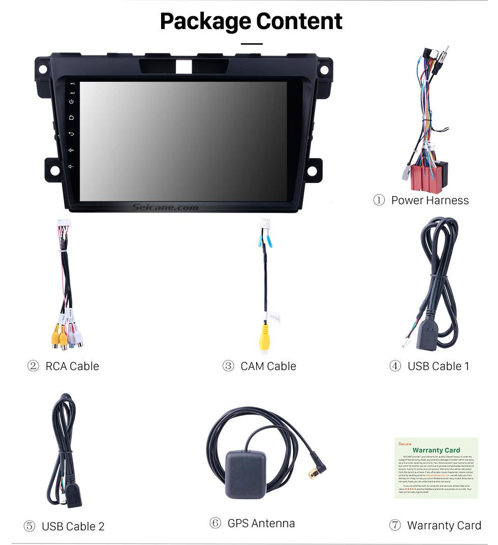 Seicane 9 inch Android 10.0 2 Din Radio 2007-2014 MAZDA CX-7 GPS Navigation Bluetooth with USB SD 1080P Video Audio system Aux