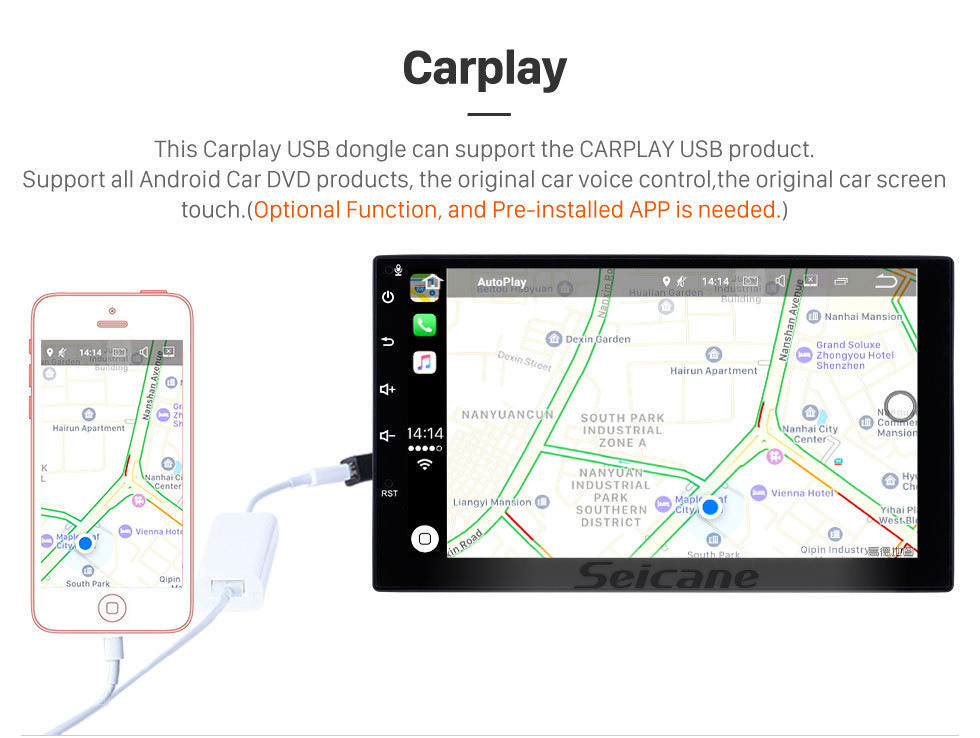 Seicane HD Touchscreen de 9 polegadas para 2015 2016 2017 2018 Citroen Beringo Radio Android 10.0 Navegação GPS com suporte Bluetooth Carplay Câmera traseira