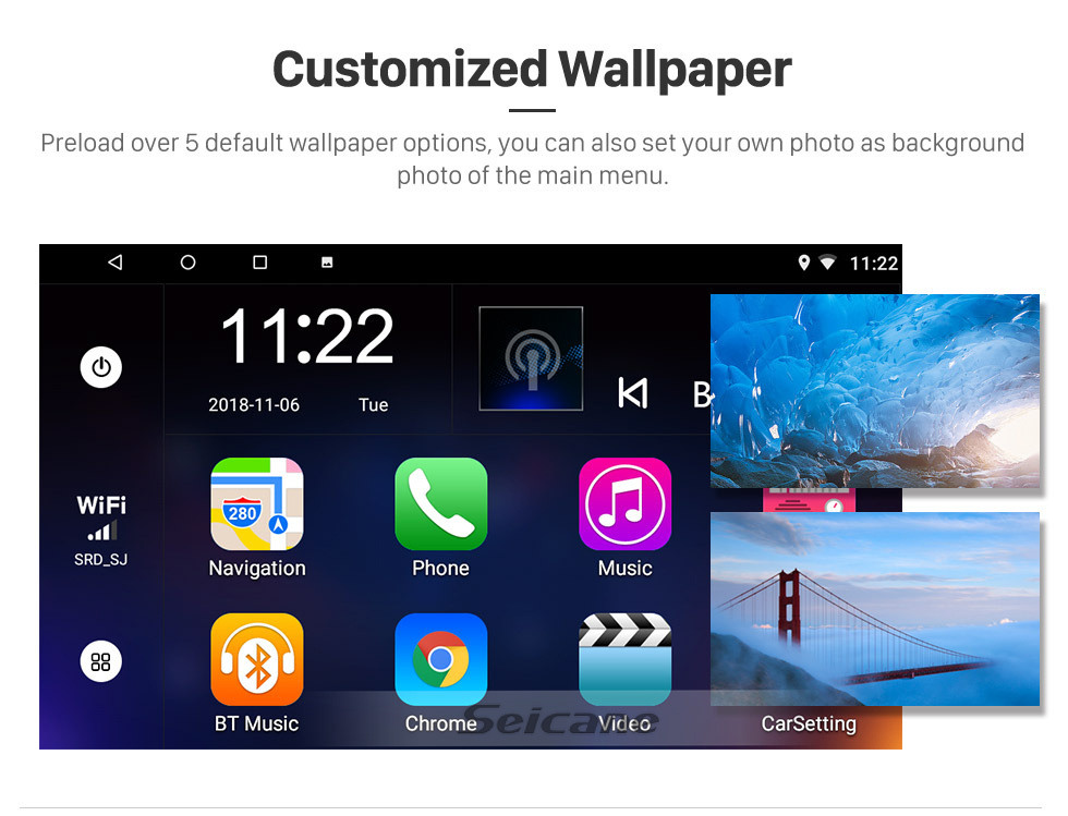 Seicane HD Touchscreen de 9 polegadas para 2015 2016 2017 2018 Citroen Beringo Radio Android 10.0 Navegação GPS com suporte Bluetooth Carplay Câmera traseira