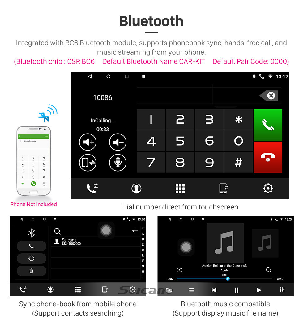 Seicane Pour 2010 2011 2012-2015 Nissan Navara Radio 9 pouces Android 10.0 HD à écran tactile Navigation GPS avec prise en charge Bluetooth USB Carplay SWC