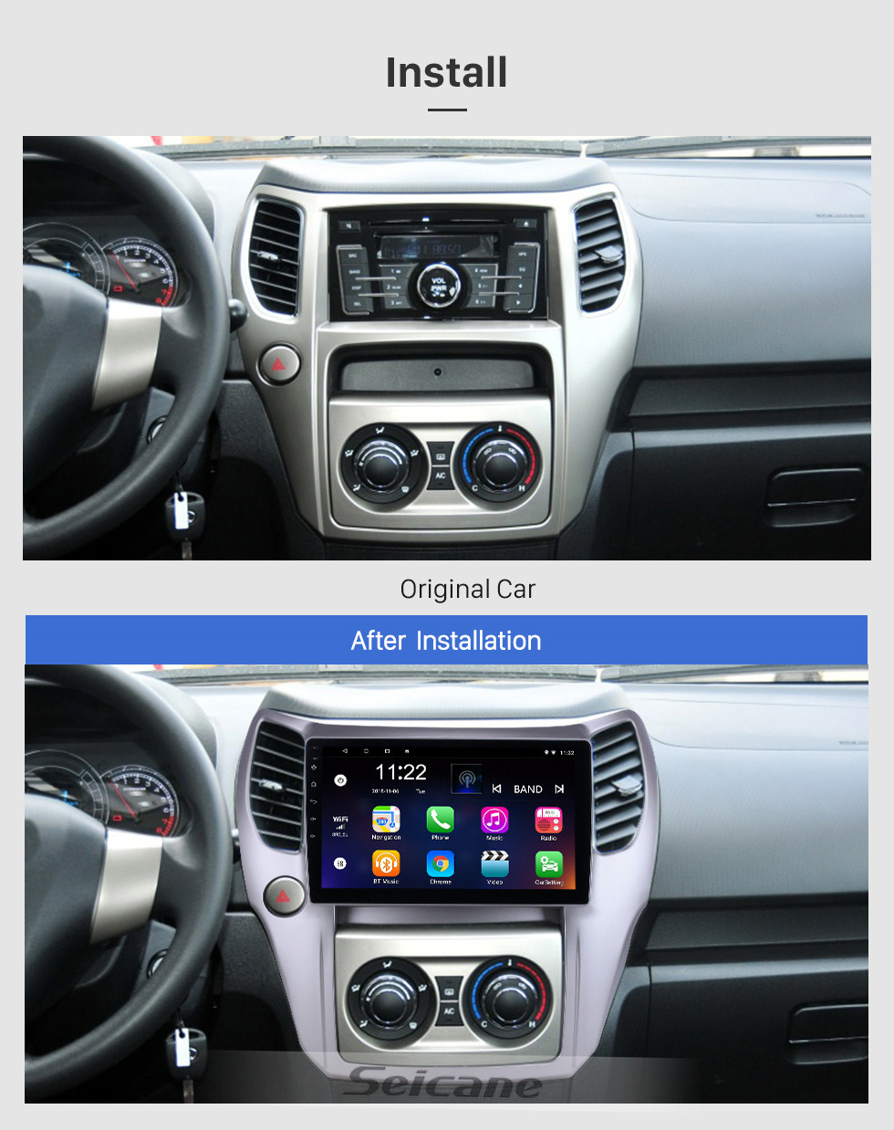 Seicane 10,1 pouces Android 10.0 pour 2012 2013 Grande Muraille M4 Radio Bluetooth HD Écran Tactile GPS Navigation Support Carplay Digital TV