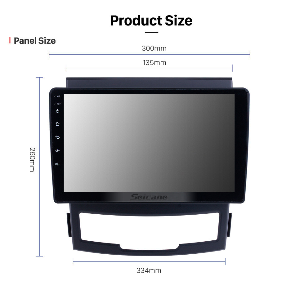 Seicane Para 2011 2012 2013 SsangYong Korando Radio Android 10.0 HD Touchscreen 9 polegadas Navegação GPS com suporte USB Bluetooth Carplay SWC