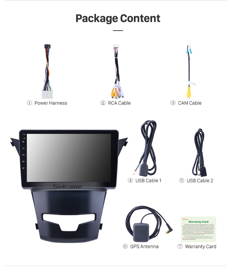Seicane OEM 9 Zoll Android 10.0 für 2014 2015 2016 SsangYong Korando Radio Bluetooth HD Touchscreen GPS-Navigationsunterstützung Carplay DAB + OBD2 Seicane OEM 9 Zoll Android 10.0 für 2014 2015 2016 SsangYong Korando Radio Bluetooth HD Touchscreen GPS-Navigationsunterstützung Carplay DAB + OBD2