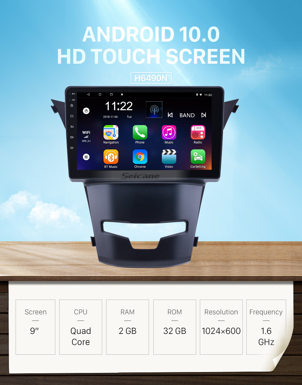 Seicane OEM 9 inch Android 10.0 for 2014 2015 2016 SsangYong Korando Radio Bluetooth HD Touchscreen GPS Navigation support Carplay DAB+ OBD2 Seicane OEM 9 inch Android 10.0 for 2014 2015 2016 SsangYong Korando Radio Bluetooth HD Touchscreen GPS Navigation support Carplay DAB+ OBD2