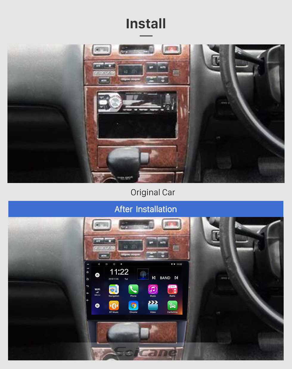 Seicane Für 1994 1995 1996 1997 Nissan Cefiro (A32) Radio 9 Zoll Android 10.0 HD Touchscreen GPS Navigation mit Bluetooth Unterstützung Carplay SWC