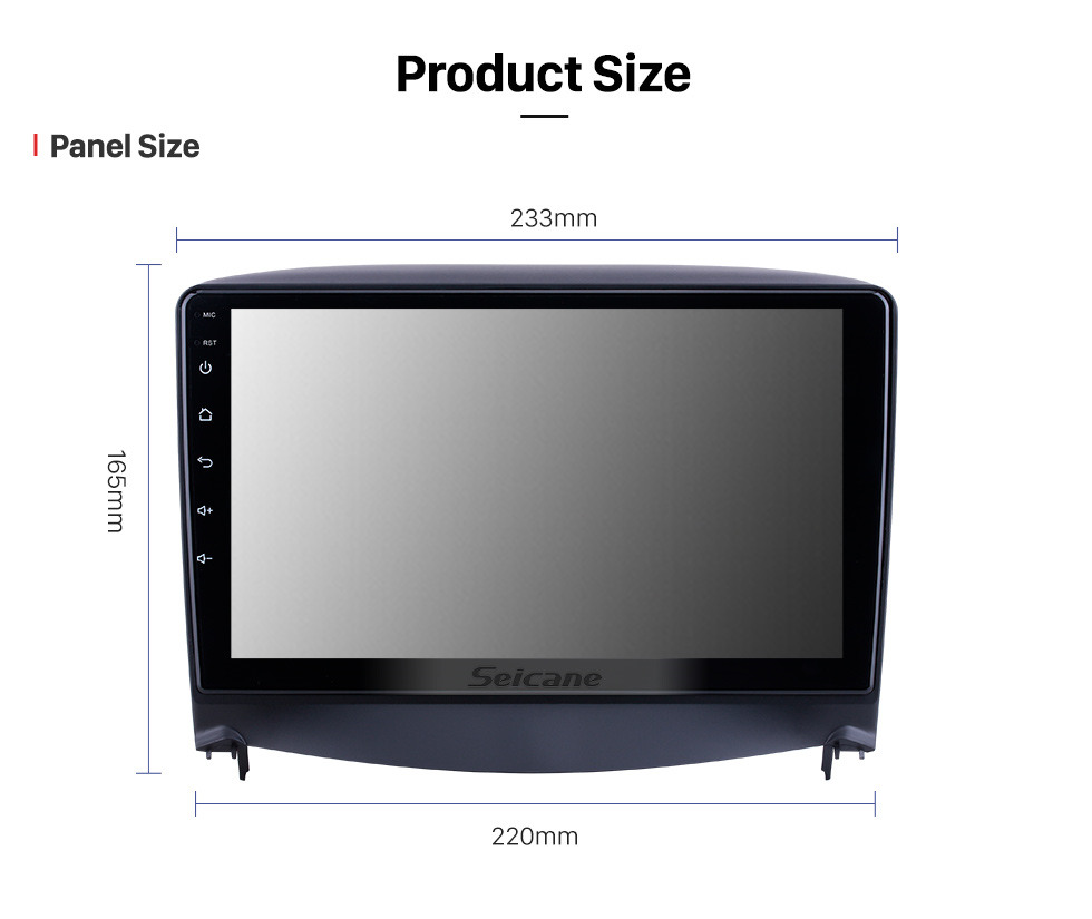 Seicane 9 pouces Android 13.0 pour 2008 2009 2010-2014 Peugeot 207 Radio avec écran tactile HD Navigation GPS prend en charge Carplay DAB + OBD2