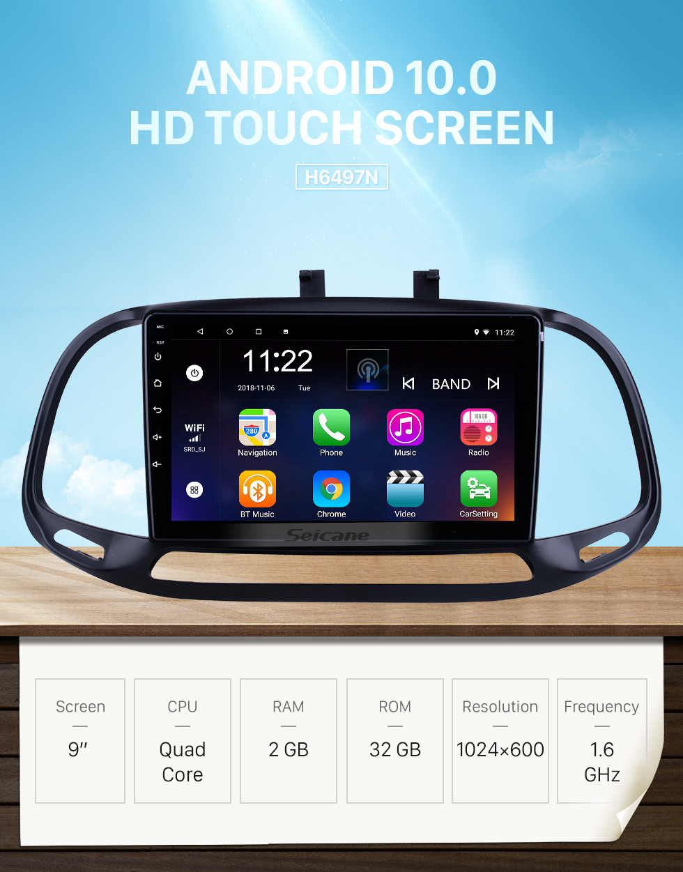 Seicane OEM 9 inch Android 10.0 for 2015 2016 2017 2018 Fiat Dobe 10 Radio Bluetooth HD Touchscreen GPS Navigation support Carplay DAB+ OBD2 Seicane OEM 9 inch Android 10.0 for 2015 2016 2017 2018 Fiat Dobe 10 Radio Bluetooth HD Touchscreen GPS Navigation support Carplay DAB+ OBD2