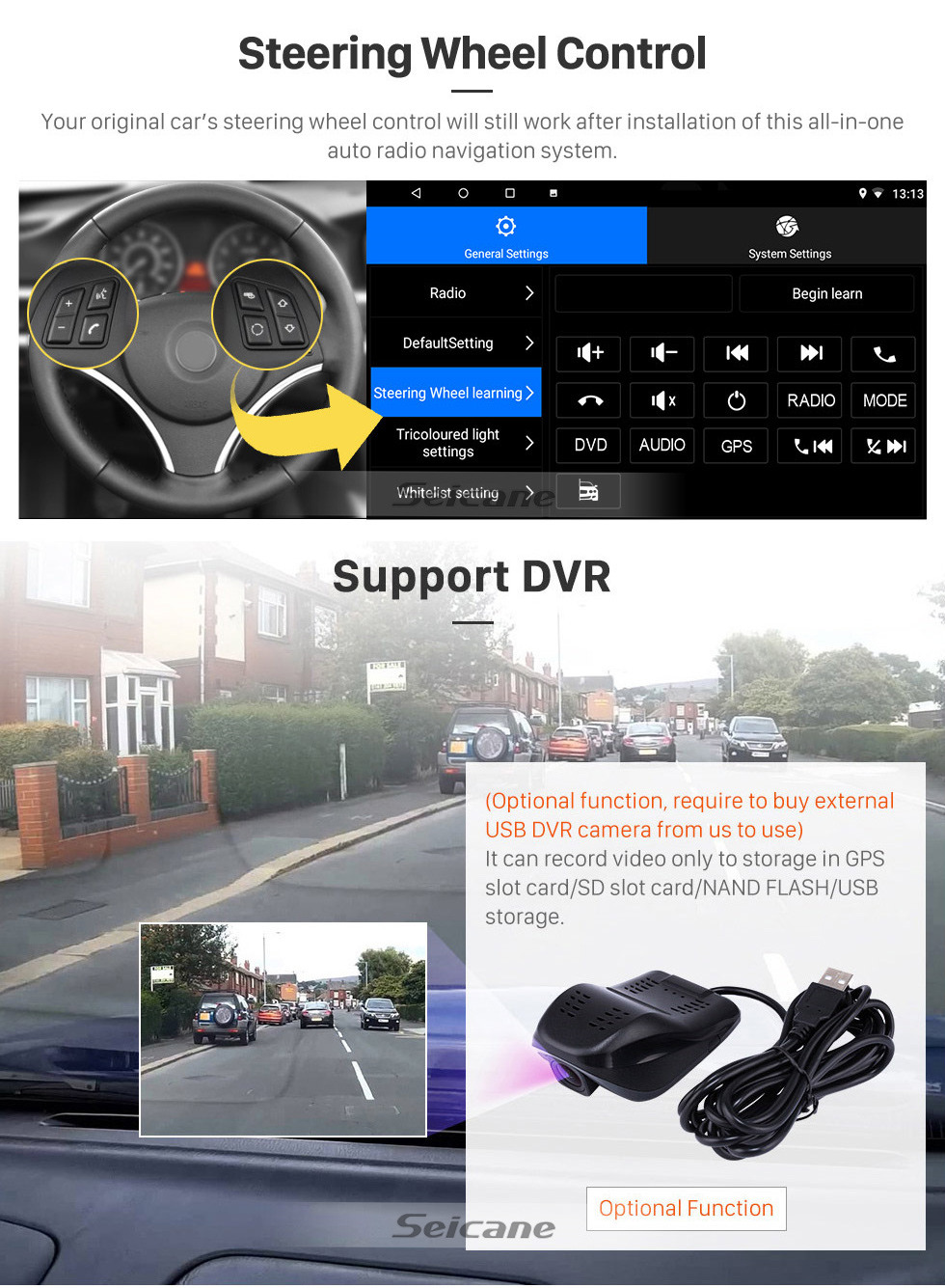Seicane OEM 9 pulgadas Android 10.0 para 2015 2016 2017 2018 Fiat Dobe 10 Radio Bluetooth HD Pantalla táctil Soporte de navegación GPS Carplay DAB + OBD2