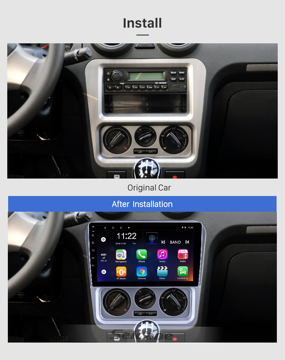 Seicane Pantalla táctil HD de 9 pulgadas para 2009 2010 2011 2012 2013 Geely Ziyoujian Radio Android 10.0 Navegación GPS con soporte Bluetooth Carplay