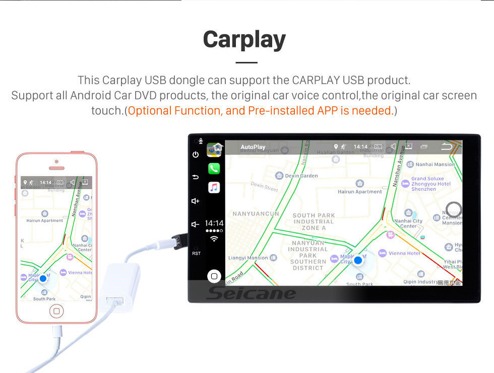 Seicane HD-Touchscreen 9 Zoll für 2009 2010 2011 2012 2013 Geely Ziyoujian Radio Android 10.0 GPS-Navigation mit Bluetooth-Unterstützung Carplay