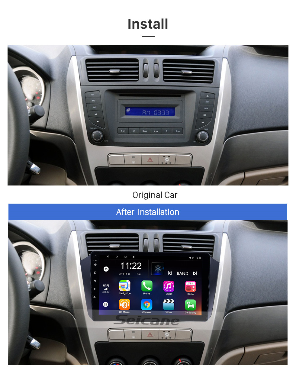 Seicane 9 дюймов Android 10.0 2013 2014 2015 2016 2017 Ford Edge Radio GPS навигационная система с сенсорным экраном HD Bluetooth 3G Поддержка WIFI Резервная камера TPMS Управление рулевого колеса Зеркальная связь OBD2 DVR