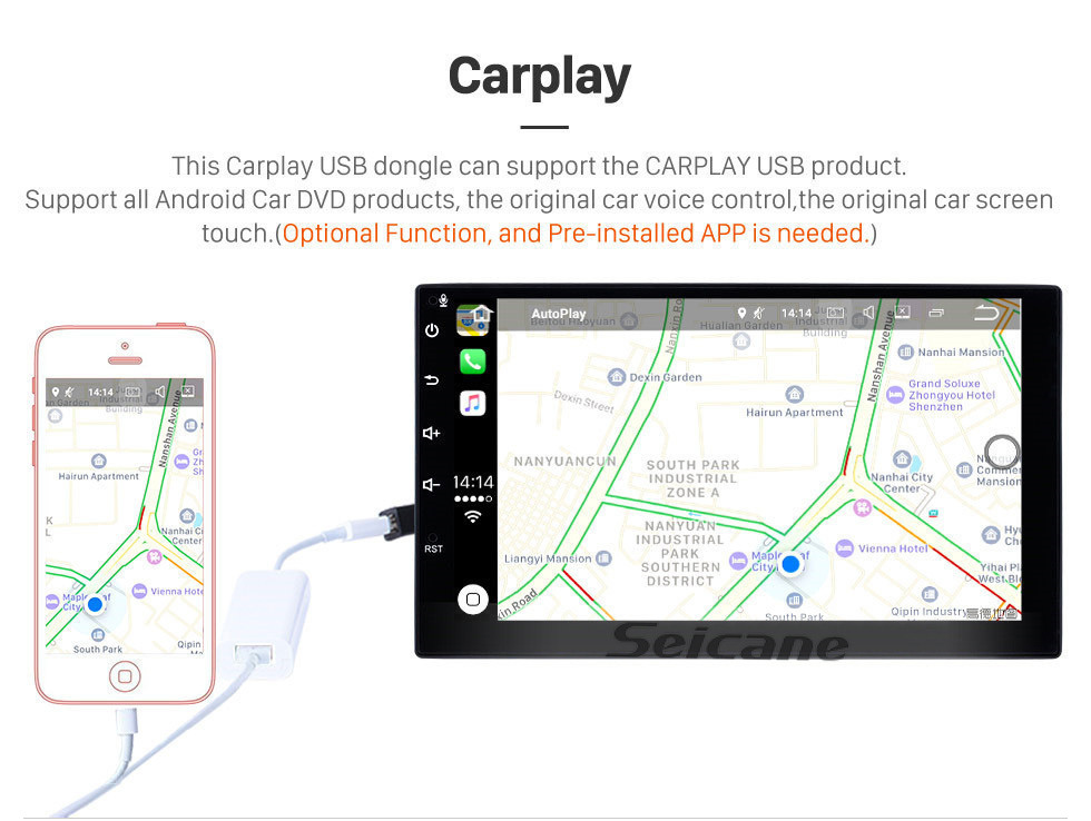 Seicane Pour 2012 2013 2014 Hyundai i20 Auto A / C Radio 9 pouces Android 10.0 HD Système de navigation GPS à écran tactile avec prise en charge Bluetooth Carplay SWC
